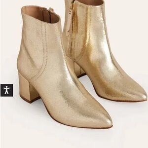 Metallic Gold Ankle Boots